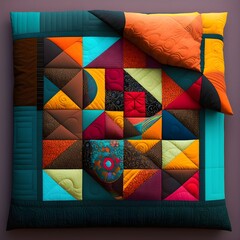 Fototapeta premium An abstract illustration inspired by patchwork quilted home textile - Artwork 36