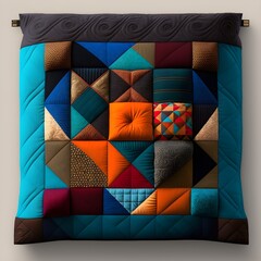 An abstract illustration with patchwork quilted home textile - Artwork 30