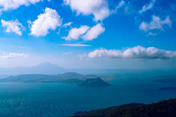 taal volcano and lake view from uphill