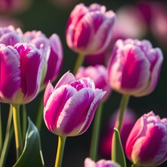 Fototapeta premium Photorealistic close up image of tulips