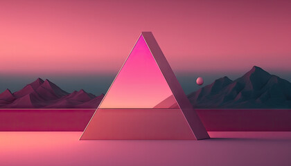 Pink abstract illustration background - Generative AI