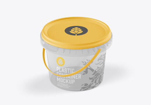 Plastic Paint Bucket Mockup