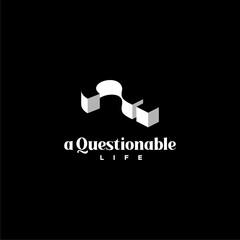 Simple and unique question mark logo in perspective and flat style 