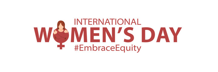 International Women's Day 2023, campaign theme: #EmbraceEquity. Women's Day vector illustration. Give equity a huge embrace.