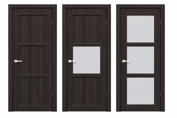 Naklejka premium interior doors isolated on white background, interior furniture, 3D illustration, cg render