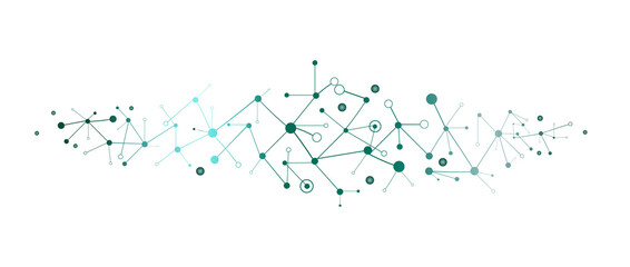 Obraz premium Abstract background of molecular structures. Molecules or DNA chain, genetic engineering, neural networks, innovative technologies, scientific research. Concept of technology, science and medicine.