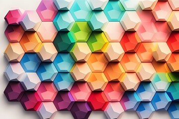 colorful hexagon created using AI Generative Technology