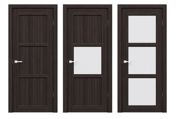 interior doors isolate on a transparent background, interior furniture, 3D illustration, cg render