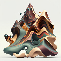 illustration of wavy mountain