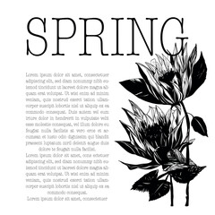 Spring Spirit Post template with flowers, vector