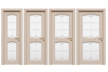 interior doors isolate on a transparent background, interior furniture, 3D illustration, cg render