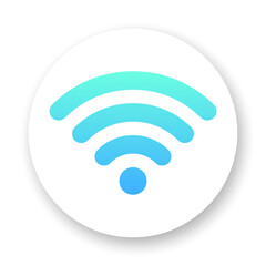 Wi-fi flat round icon. Blue sign on white background. Best for polygraphy, mobile apps and web design.