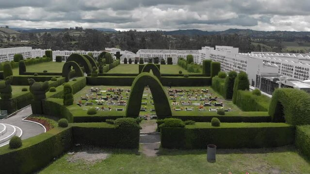 Tulcan cemetery Jos&eacute; Mar&iacute;a Azael Franco aerial view. Carchi, Ecuador