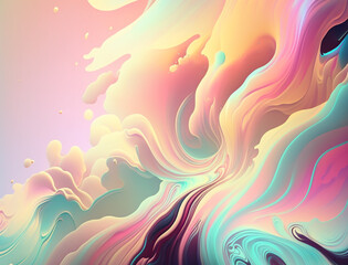 Fototapeta na wymiar Abstract fluid shape background. Milky pastel tone colors. Minimal, calm background.