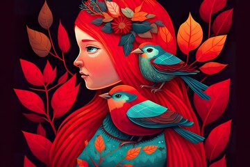 Naklejka premium Mother nature created with Generative AI