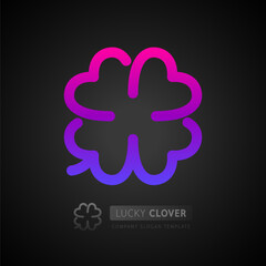Lucky Clover Colorful Logo Template