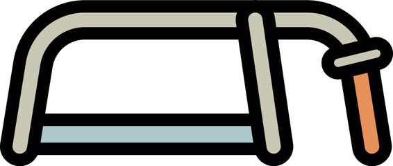 Metal hand saw icon outline vector. Carpenter tool. Repair tool