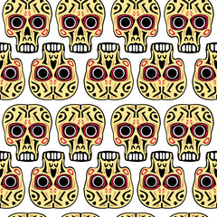 Vector seamless pattern, with skull