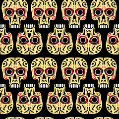 Vector seamless pattern, with skull