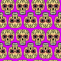Vector seamless pattern, with skull