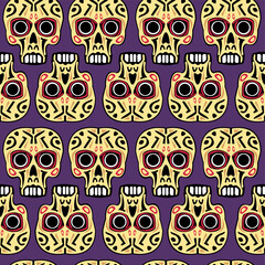 Vector seamless pattern, with skull