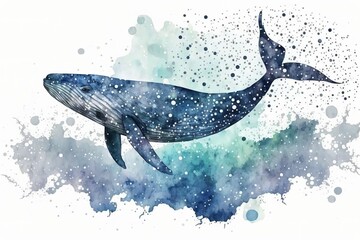 Blue whale created with Generative AI 
