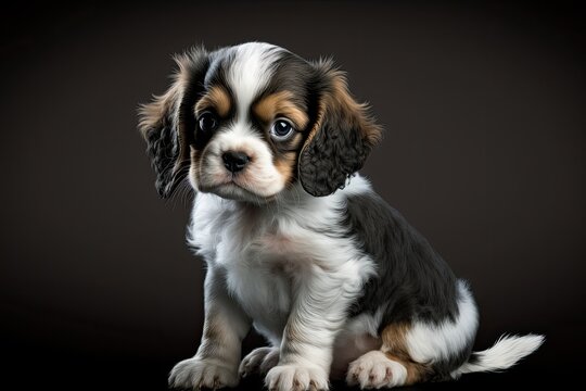 isolate a lovely puppy in a studio photo. Generative AI