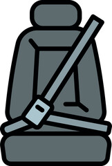 Car seat belt icon outline vector. Auto motor. Spare part