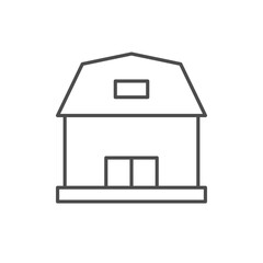 Agricultural barn line outline icon - obrazy, fototapety, plakaty