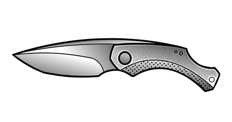 illustration of hunting camping knife