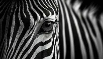 Plakat Zebra head close up, Generative AI