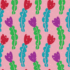 Abstract minimal floral vector seamless pattern