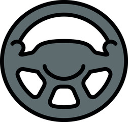 Car steering wheel icon outline vector. Auto part. Seat machine