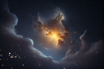 starry sky, starscape, nebula, Milky Way, AI Generated