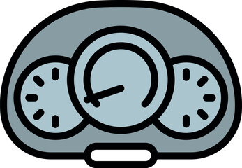 Car speedometer icon outline vector. Automobile part. Vehicle service