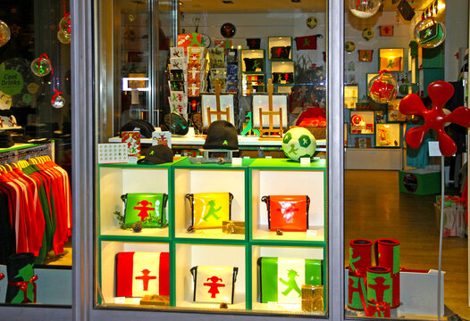 Shop Window of Ampelmann Store (Ampelmann - symbolic person shown on traffic lights) in Berlin, Germany