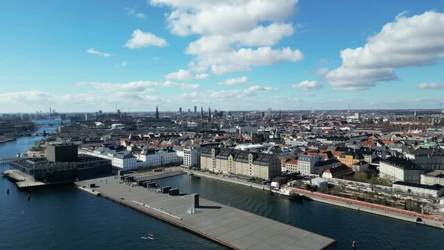 360 degree drone shot of Copenhagen