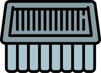 Car motor filter icon outline vector. Auto part. Vehicle pad