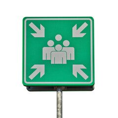 European industry sign where to meet in case of a emergency