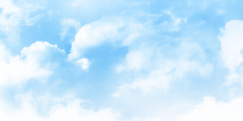 Blue sky background with clouds. Light blue sky and white clouds. On a clear sky, floating clouds.