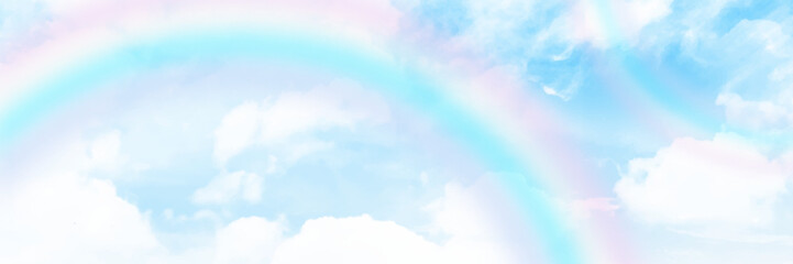 Obraz na płótnie Canvas Blue sky with rainbow