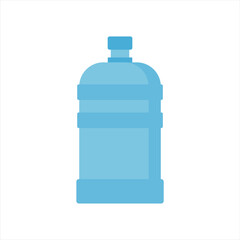 Water gallon flat design template vector. big bottle with clean water. Plastic container for the cooler. Isolated on white background.