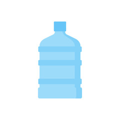 Water gallon flat design template vector. big bottle with clean water. Plastic container for the cooler. Isolated on white background.