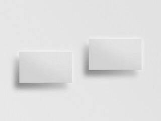 Fototapeta premium 3D rendered elegant horizontal business card, visiting card stack mock-up with front and back. Invite, tag, empty mockup for presentation on isolated white background. branding identity for corporates
