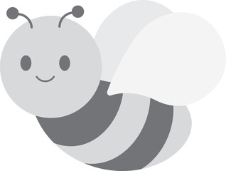 ゆるかわなミツバチ　グレースケール