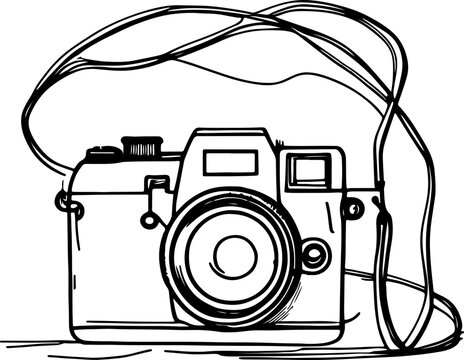 recommend clip art: Camera line art sketch drawing