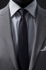 business suit detail with tie, male, created with Generative AI technology