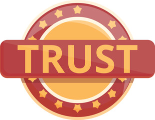 Trust emblem icon cartoon vector. Business deal. Credence work