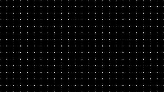 Animated background dotted grid with twinkling small circles.