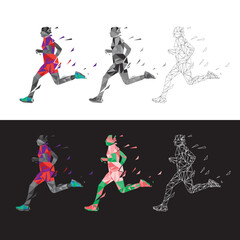 Obraz na płótnie Canvas Polygonal runner Vector
